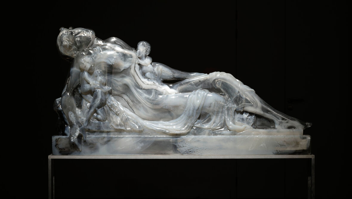 2023, Sleeping Figure, Oliver Laric, at Musée de la Romanité, Nîmes, FR (photo Cédrick Eymenier)